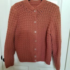 Handmade Wool Blend Knit Cardigan.